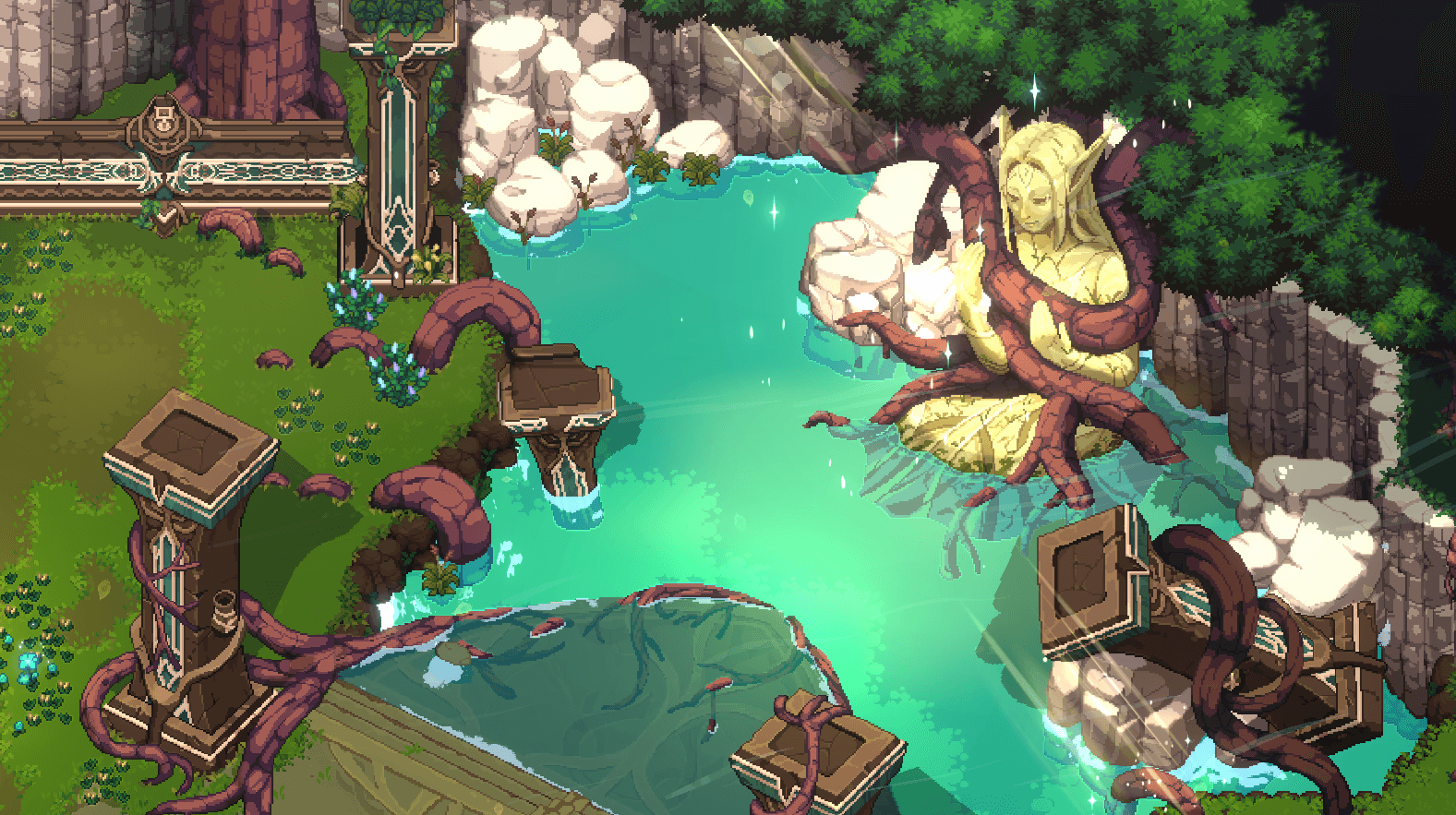 Ancient stone ruins in a bright region