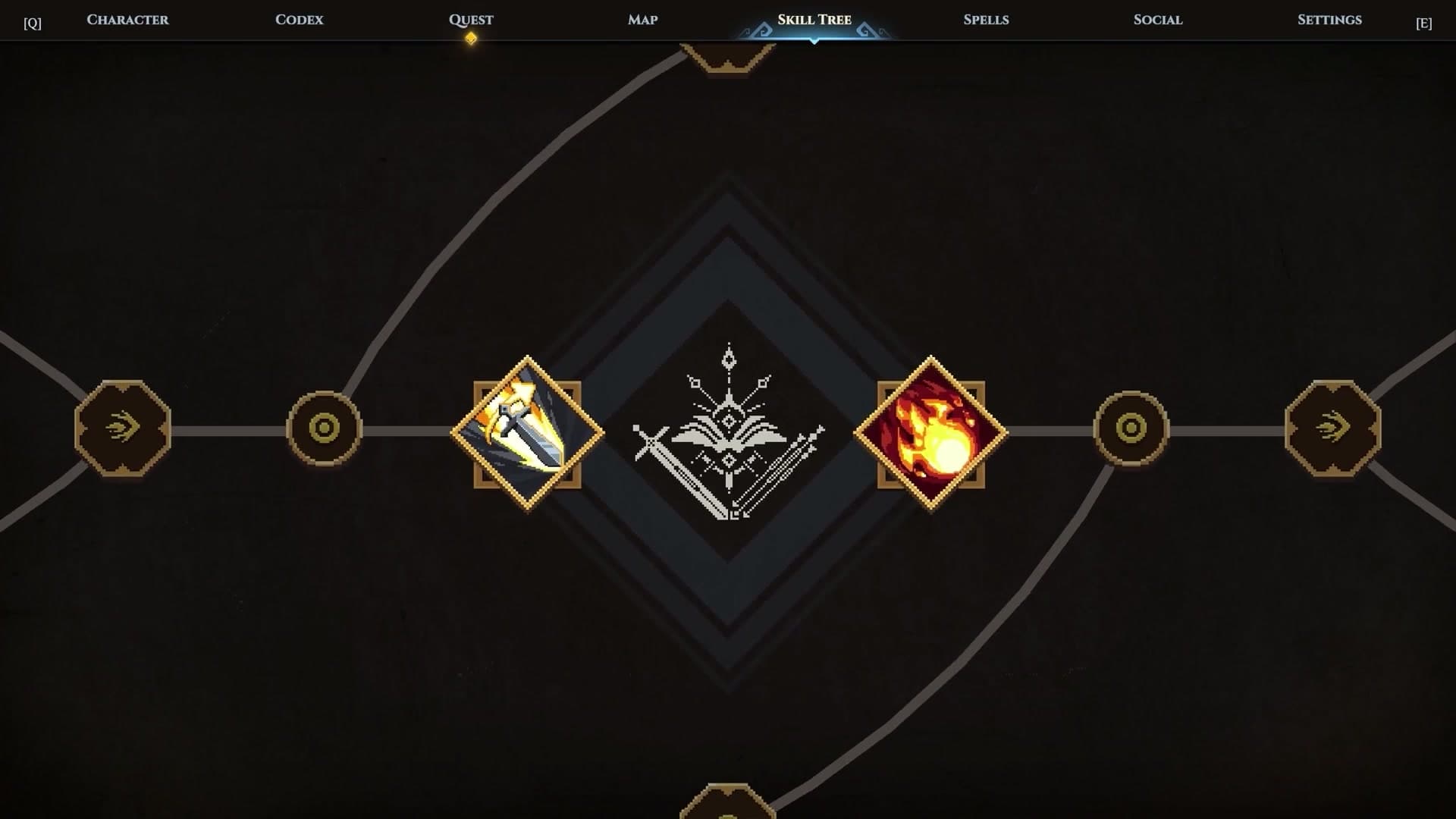The character skill tree interface